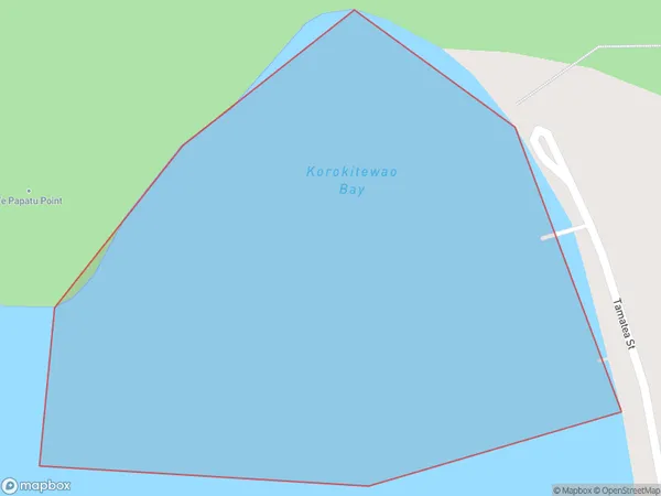 Korokitewao Bay, Bay of Plenty Polygon Area Map