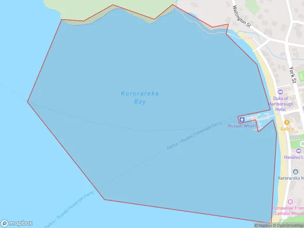 Kororareka Bay, Northland Polygon Area Map