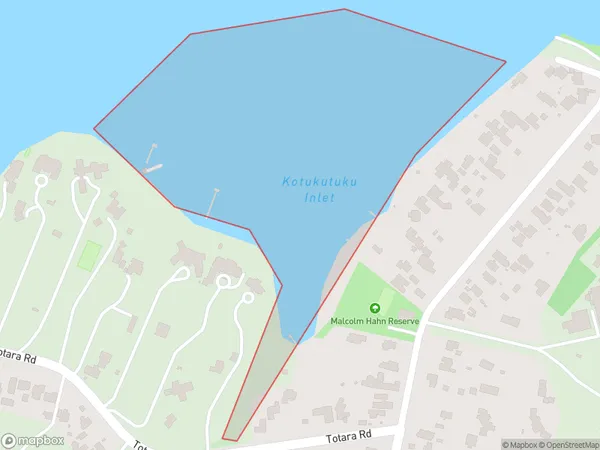 Kotukutuku Inlet, Auckland Polygon Area Map