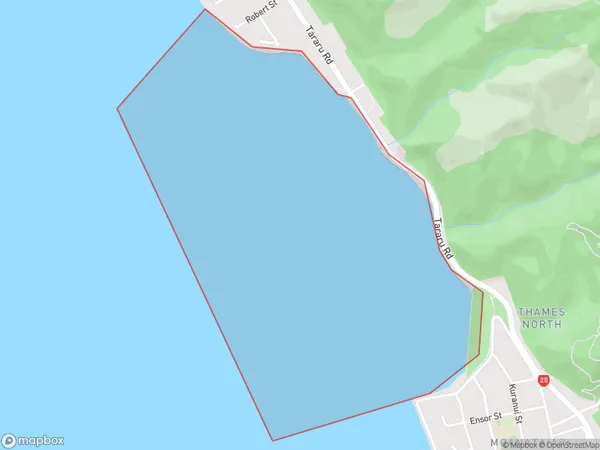 Kuranui Bay, Waikato Polygon Area Map