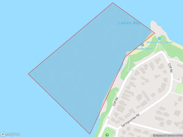 Ladies Bay, Auckland Polygon Area Map