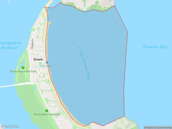 Little Omaha Bay, Auckland Polygon Area Map