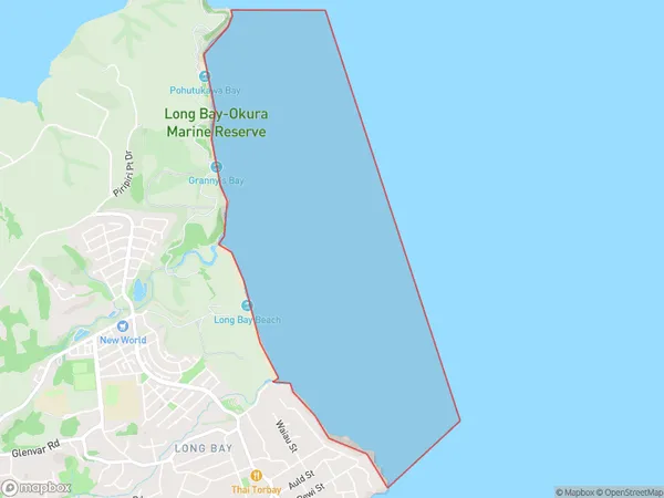 Long Bay, Auckland Polygon Area Map