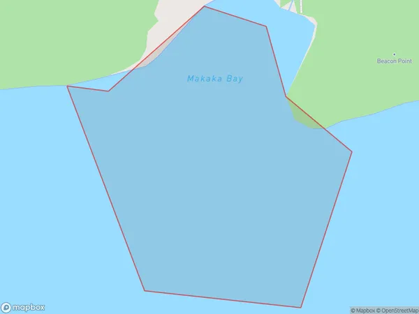 Makaka Bay, Auckland Polygon Area Map