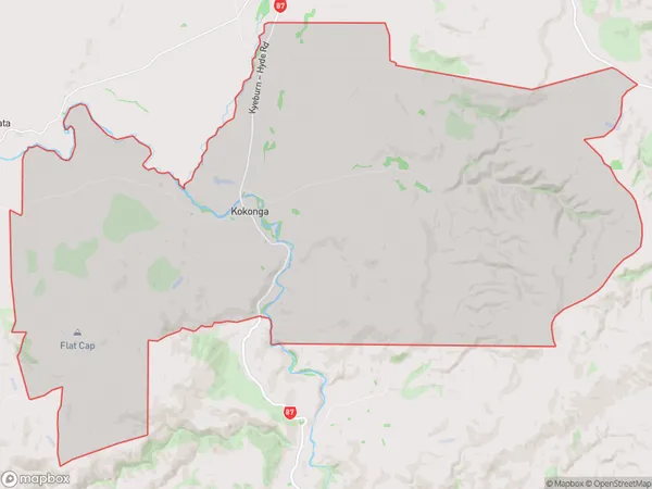 Kokonga, Otago Polygon Area Map