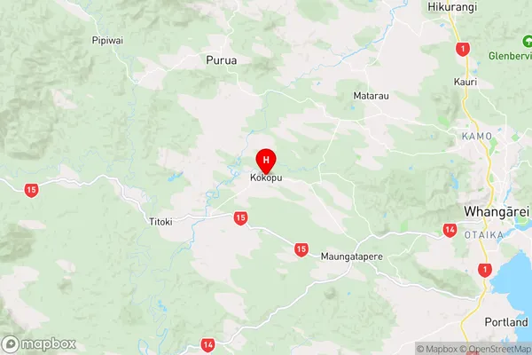 Kokopu,Northland Region Map