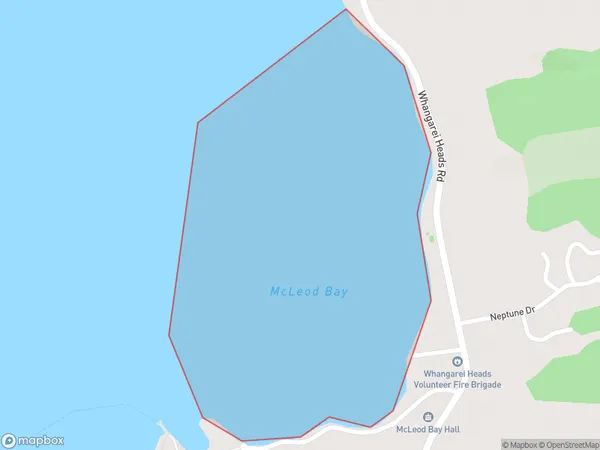 McLeod Bay, Northland Polygon Area Map