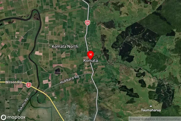 Komata,Waikato Satellite Map