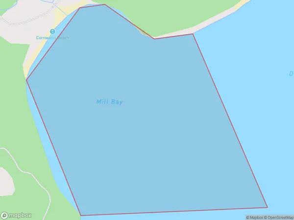 Mill Bay, Auckland Polygon Area Map