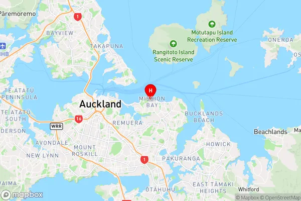 Mission Bay,Auckland Region Map