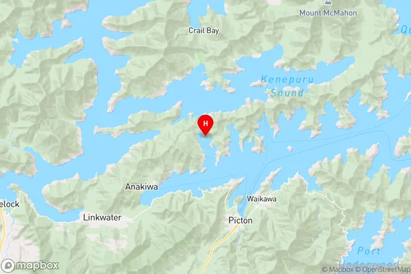 Mistletoe Bay,Marlborough Region Map