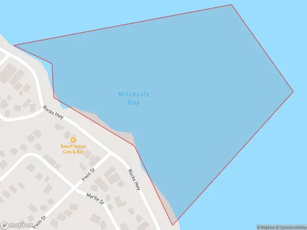 Mitchells Bay, Southland Polygon Area Map