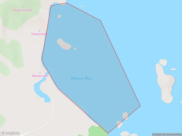 Mokau Bay, Northland Polygon Area Map