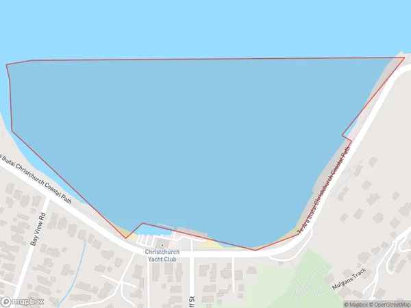 Moncks Bay, Canterbury Polygon Area Map