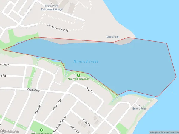 Nimrod Inlet, Auckland Polygon Area Map