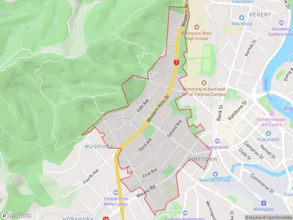 Avenues, Northland Polygon Area Map