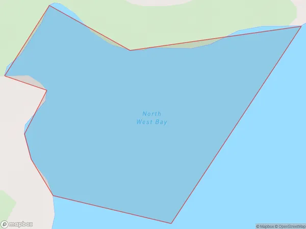 North West Bay, Canterbury Polygon Area Map