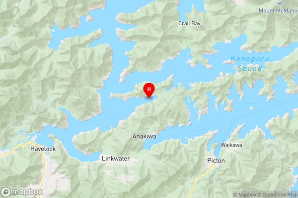 Ohinetaha Bay,Marlborough Region Map