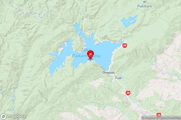 Ohinetekawa Bay,Hawke's Bay Region Map