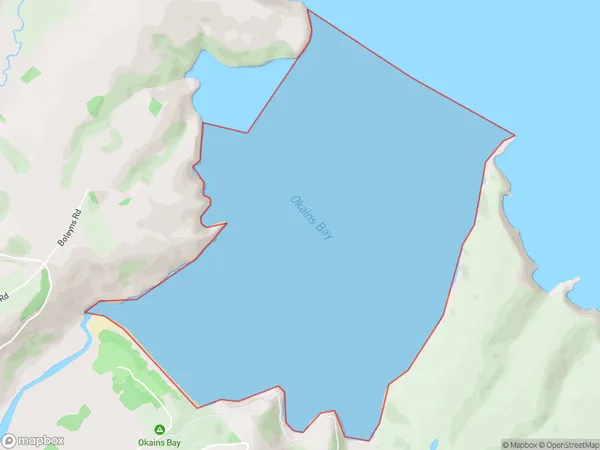 Okains Bay, Canterbury Polygon Area Map