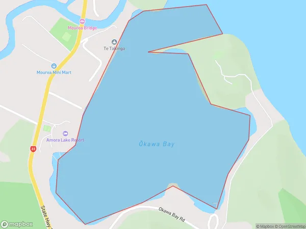 Okawa Bay, Bay of Plenty Polygon Area Map