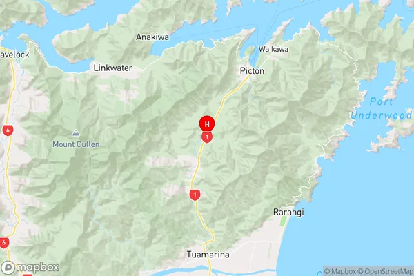 Koromiko,Marlborough Region Map