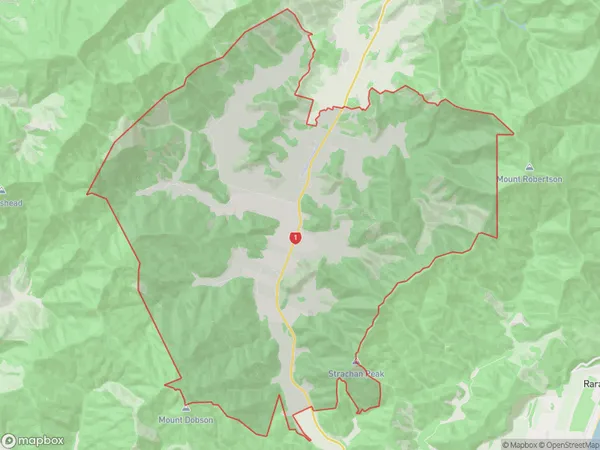 Koromiko, Marlborough Polygon Area Map