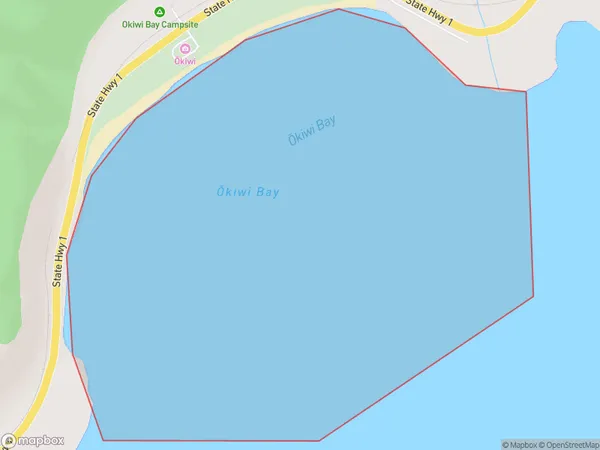 Okiwi Bay, Otago Polygon Area Map