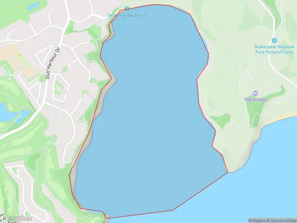 Okoromai Bay, Auckland Polygon Area Map