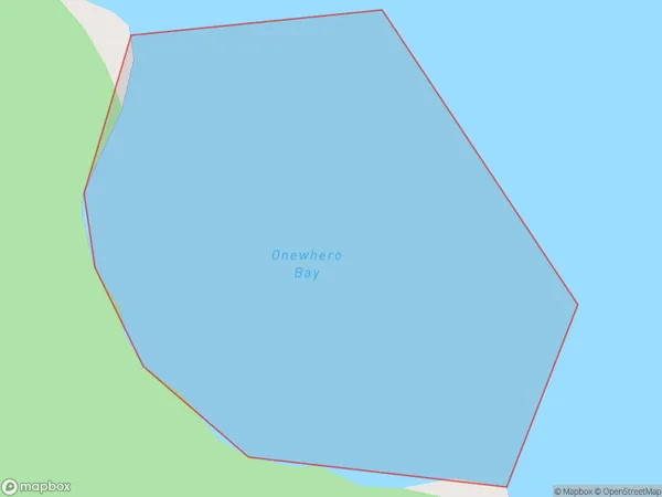 Onewhero Bay, Hawke's Bay Polygon Area Map