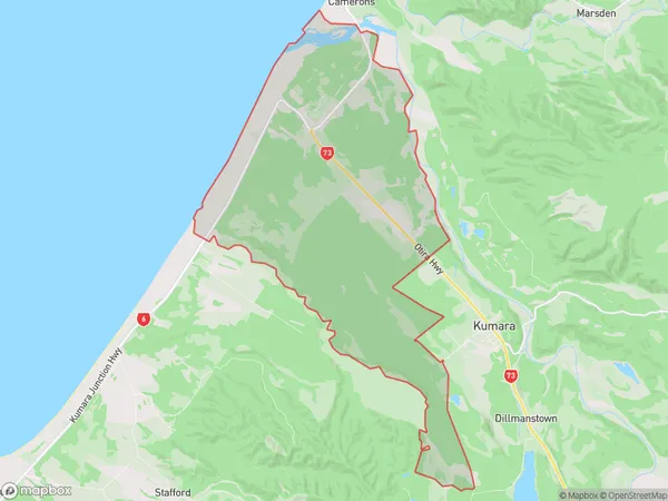 ZipCode 7832 Map for Kumara Junction