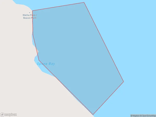 Opuna Bay, Northland Polygon Area Map