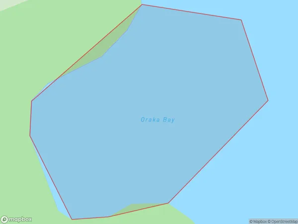 Oraka Bay, Waikato Polygon Area Map