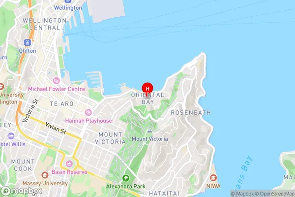 Oriental Bay,Wellington Area Map