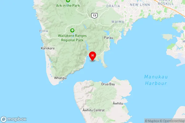 Orpheus Bay,Auckland Region Map