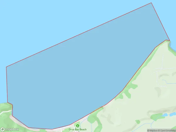 Orua Bay, Auckland Polygon Area Map