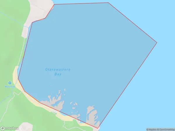 Otarawairere Bay, Bay of Plenty Polygon Area Map