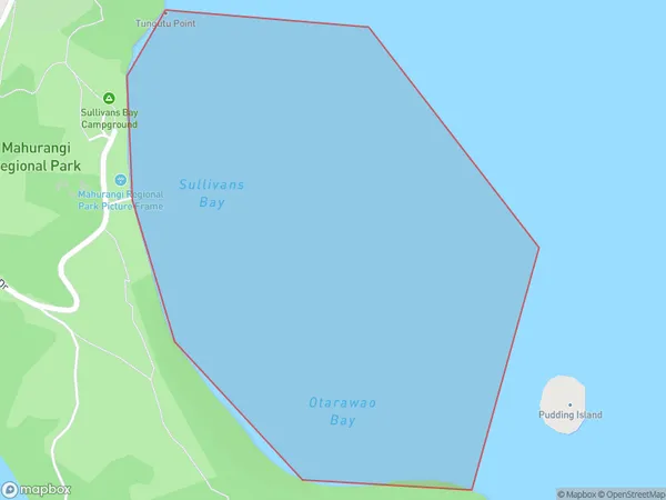 Otarawao Bay, Auckland Polygon Area Map