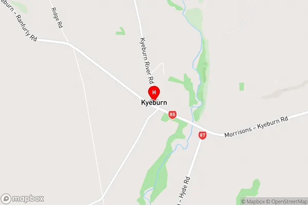 Kyeburn,Otago Area Map