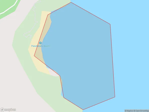 Pakahakaha Bay, Waikato Polygon Area Map