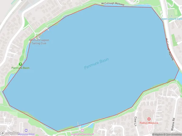 Panmure Basin, Auckland Polygon Area Map