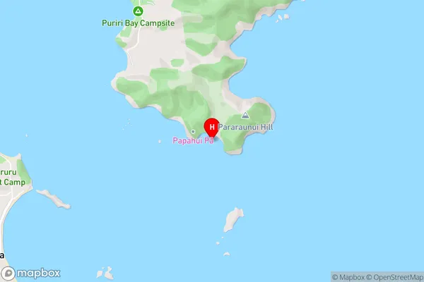Papahuia Bay,Northland Area Map