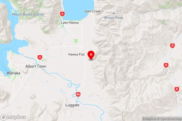 Lagoon Valley,Otago Region Map