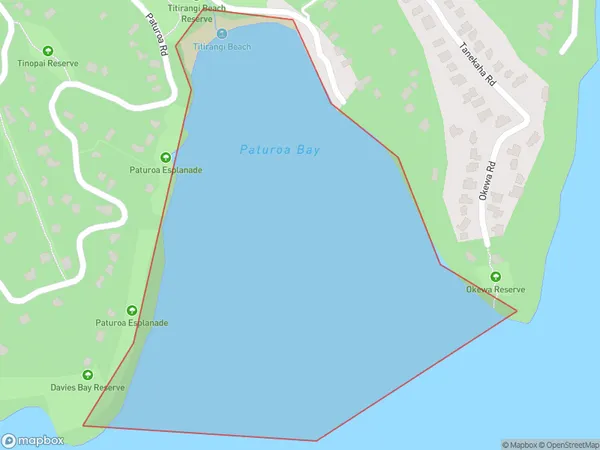 Paturoa Bay, Auckland Polygon Area Map