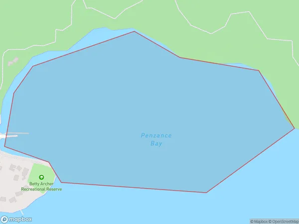 Penzance Bay, Marlborough Polygon Area Map