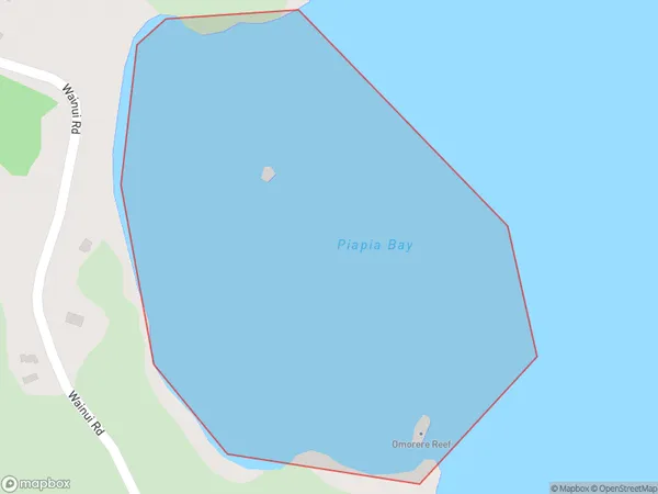 Piapia Bay, Northland Polygon Area Map