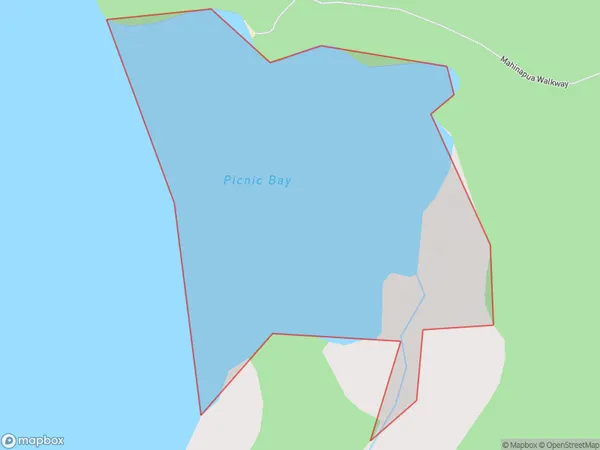 Picnic Bay, West Coast Polygon Area Map