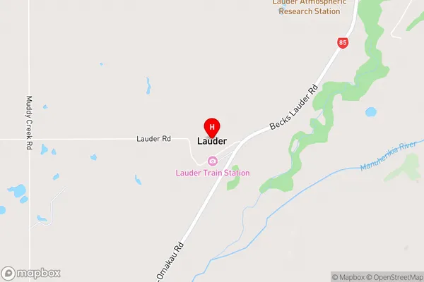 Lauder,Otago Area Map