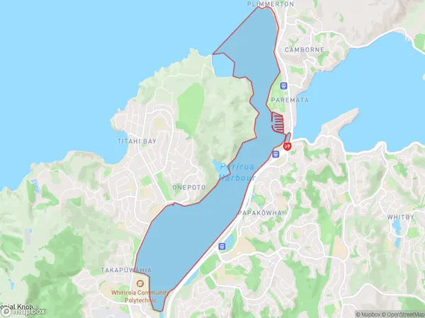 Te Awarua-o-Porirua Harbour, Wellington Polygon Area Map