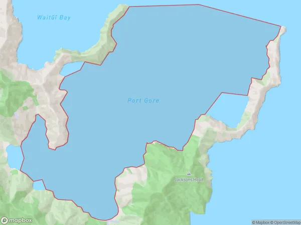 Te Anamahanga / Port Gore, Otago Polygon Area Map